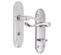Eai Polished Chrome Shaped Victorian Scroll Bathroom Door Handles - Summer Range
