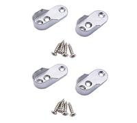 Wardrobe Rail End Socket Suit 32 x 16mmn Oval Rail Polished Chrome - Pack of 4