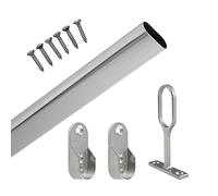 EAI Polished Chrome Wardrobe Rail Oval Kit for Clothes Hanging (30x2500mm)
