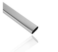 EAI Polished Chrome Tube Pole Wardrobe Rail Oval for Clothes Hanging (25 x 600mm)