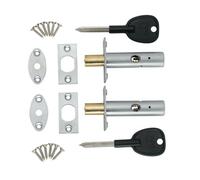 Door Mortice Rack Bolt |Satin Chrome | Pack of 2 Bolts + 2 Star Keys