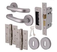 EAI Return to Door Lever on Rose Handle Sash Lock Kit | Aluminium | 76mm Hinge
