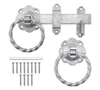 EAI Ring Gate Latch Set | 6 Inch / 150mm Heavy Duty Twisted Galvanised Auto Catch Set for Wooden Gates, Sheds & Doors.