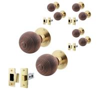 EAI Rosewood Door Knobs with Latch 76mm, 4 Pack - Beehive