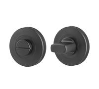 EAI Round Bathroom Thumbturn & Release Set, Matt Black Turn and Release, Bathroom/Toilet Door Lock