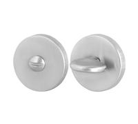 EAI Round Bathroom Thumbturn & Release Set - Satin Nickel | Universal Satin Door Turn and Release Lock for Bathroom/Toilet with Emergency Coin Release Lock