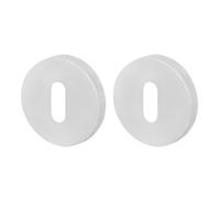EAI Round Keyhole Cover Escutcheon Set - Pack of 2, Polished Chrome | Keyhole Escutcheon | Universal Silver Door Key Cap Covers