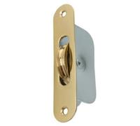 Eai Sash Pulley Brass 40mm Roller Radius Faceplate - 118X26mm - Polished Brass