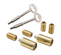 EAI Sash Window Stop for Security and Ventilation | Polished Brass | Pack of 2 Stops & 2 Keys