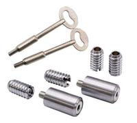 Eai Sash Window Stop Set With Ventilation Restrictor Feature With Keys - Satin Chrome