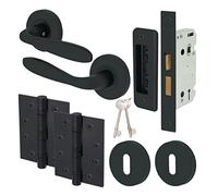 EAI Sassari Sash Lock Door Handle Kit - 66mm Lock & 102mm Hinge - Matt Black