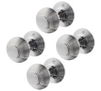 EAI Satin Chrome Door Knobs, 2 Pairs - Beehive