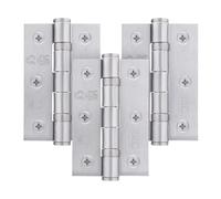 EAI Satin Door Hinges | 3 Inch / 76mm Satin Chrome Internal Fire Door Hinges | 1.5 Pairs