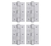 EAI Satin Door Hinges | 3 Inch / 76mm Satin Chrome Internal Fire Door Hinges | 2 Pairs