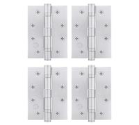 EAI Satin Door Hinges | 4 Inch / 102mm Satin Chrome Internal Fire Door Hinges | 2 Pairs