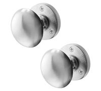 EAI Satin Door Knobs - 1 Pair of Satin Chrome Victorian Mortice Knobs (55mm) for Internal Doors