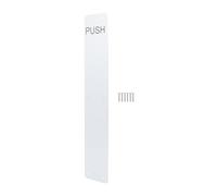 EAI Satin Door Push Plate, 425 x 75mm Engraved Push Finger Plate with Radius Corners Satin Aluminium