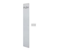 EAI Satin Door Push Plate, 425 x 75mm Engraved Push Finger Plate with Radius Corners Satin Stainless Steel