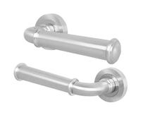 EAI Satin Fire Door Handle, Satin Nickel Internal Lever on Rose Fire Rated Door Handle, Cerro Range 1 Pair