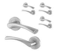 EAI Satin Internal Door Handle, 4 Pairs of Satin Nickel Lever on Rose Round Handles - Novoli Range