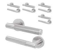 EAI Satin Nickel Door Handles, 5 Pairs Lever on Rose - Varri