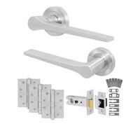 EAI Satin Nickel Door Handles Fir with Latch, 1 Pack - Tarna