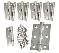 EAI Satin Nickel Door Hinges, 76mm / 3 Inch, 5 Pair Pack