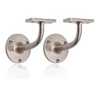 EAI Satin Nickel Handrail Brackets for Wood / Steel Stair Bannister, 2 Pack