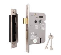 EAI Satin Nickel Sashlock - Fire Rated & CE Approved Mortice Door Lock & Keys 64mm / 2.5 Inch