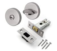 EAI Satin Stainless Bathroom Tubular Deadbolt Kit, 64mm Case, 44mm Backset