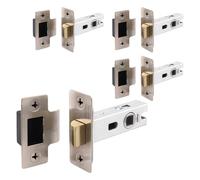 EAI Satin Tubular Door Latch for Internal Doors - 2.5 Inch / 64mm - Pack of 4 Satin Nickel Tubular Mortice Latches
