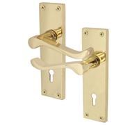 Eai - Scroll Lever Lock Door Handles - 152mm - Polished Brass