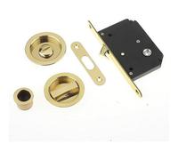 Eai - Sliding Door Bathroom Mortice Lock - Polished Brass Lacquered
