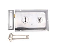 Traditional Rim Sashlock Polished Chrome Surface Mounted Lock 156 x 106mm