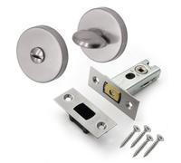 Eai Tubular Bathroom Deadbolt Kit - 64mm Case - 44mm Backset - Satin Stainless
