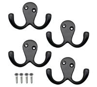 EAI Twin Robe Hook Matt Black - Pack of 4