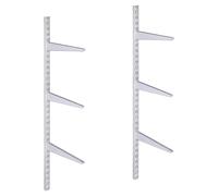 EAI Twin Slot Shelving Kit 6x270mm Brackets 2x1m Uprights Heavy Duty Steel Wall Mounted Shelving System - White