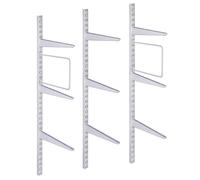 EAI Twin Slot Shelving Kit 9x270mm Brackets 3x1m Uprights Heavy Duty Wall Mounted Shelving System with Bookends - White