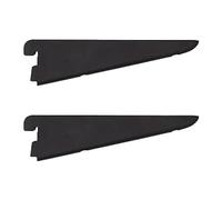 EAI Twin Slot Wall Mounted Shelving Bracket - Pack of 2, Black, 170mm | Strong, Heavy Duty Steel Shelf Bracket | for Shed, Garage, Indoor Storage | Easy to Install Rack
