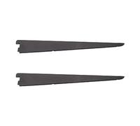 EAI Twin Slot Wall Mounted Shelving Bracket - Pack of 2, Black, 320mm | Strong, Heavy Duty Steel Shelf Bracket | for Shed, Garage, Indoor Storage | Easy to Install Rack