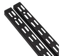 EAI Twin Slot Wall Mounted Upright Shelving - Pack of 2, Black, 2400mm | Strong, Heavy Duty Steel Shelf | for Shed, Garage, Indoor Storage | Easy to Install Rack