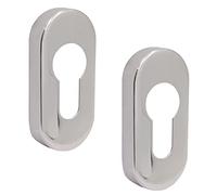 EAI Upright Euro Escutcheon Keyhole Cover Oval Polished Stainless Steel x2
