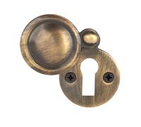 EAI Victorian Keyhole Covered Escutcheon for Front Doors 35mm Antique Brass| Pack of 1