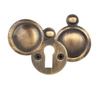 EAI Victorian Keyhole Covered Escutcheon for Front Doors 35mm Antique Brass| Pack of 2