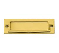 Eai Victorian Letter Plate / Box Postal Knocker - 250X76mm - Polished Brass