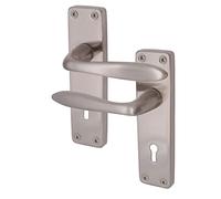 EAI Victorian Lever Lock Handle for Internal Doors Satin Nickel 155 x 41mm