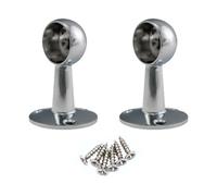 Wardrobe Rail Drop End Bracket Suit 25mm Diameter Rail Polished Chrome - Pack of 2