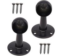 Eai - Wardrobe Rail - Drop End Bracket - 25mm - Matt Black - Pack Of 2