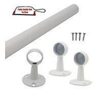 Eai - Wardrobe Rail Kit - 25mm Tube - 2500mm Rail With 2X End Brackets & 1X Centre Brackets - White