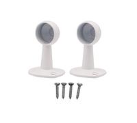 EAI White Wardrobe Rail Drop End Support Brackets for Round Tube 25mm